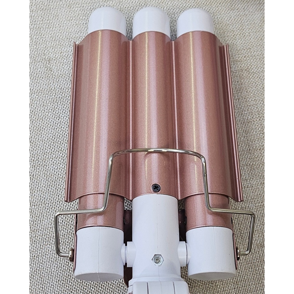 L+W BIO Ripple Triple Barrel Waver 1" Ceramic Hair Waver White Rose Gold LW-0744 - Picture 12 of 16